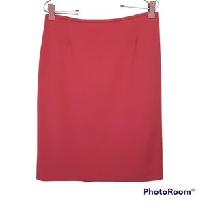 Tahari Arthur S Levine Zippered Coral Midi Skirt